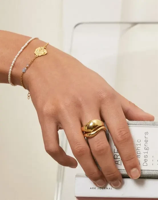 Agnete Ring - Small - Guldfarvet